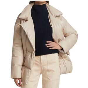A.L.C. Liam Faux Leather Puffer Jacket in Fog - Large - NWT